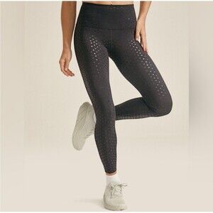 Beyond Yoga Hearts PowerShine High Waisted Black Midi Legging Women Plus Size 1X